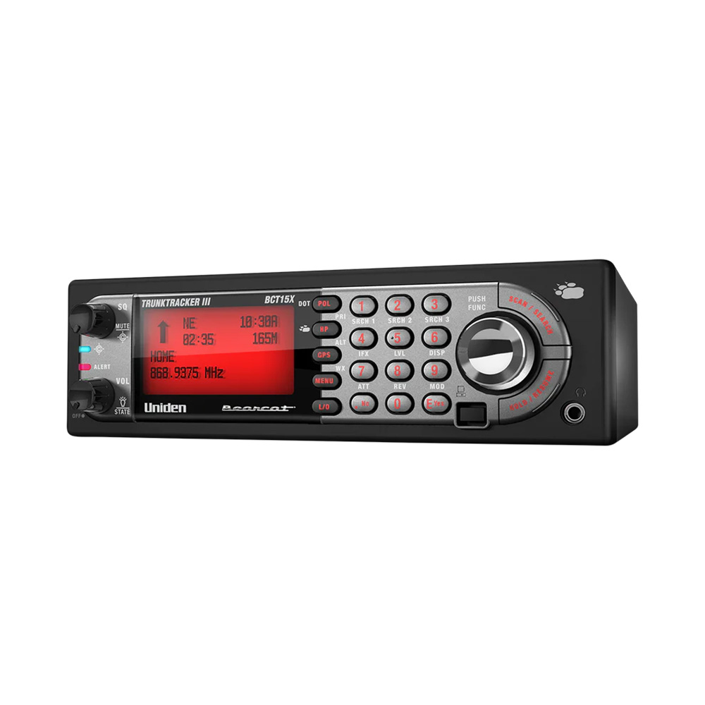 Uniden Bearcat BCT15X scanner with digital display.