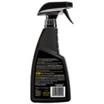 Black spray bottle with silver nozzle and label.