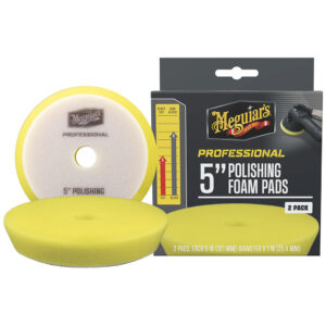 Meguiar's 5-inch polishing foam pads, yellow, two-pack.