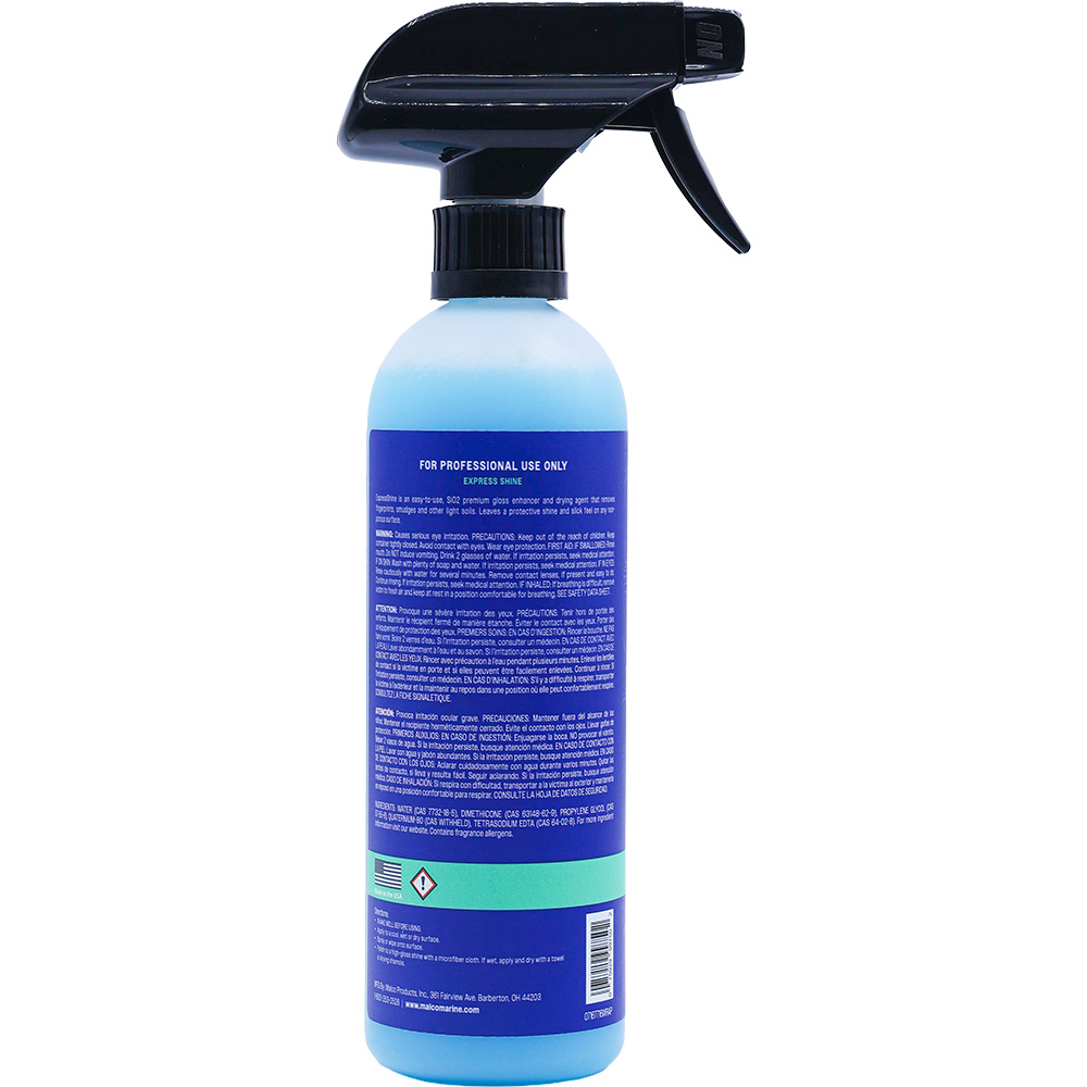 Professional cleaning spray bottle with blue label.