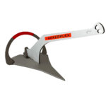 Ankerplex boat anchor on white background.