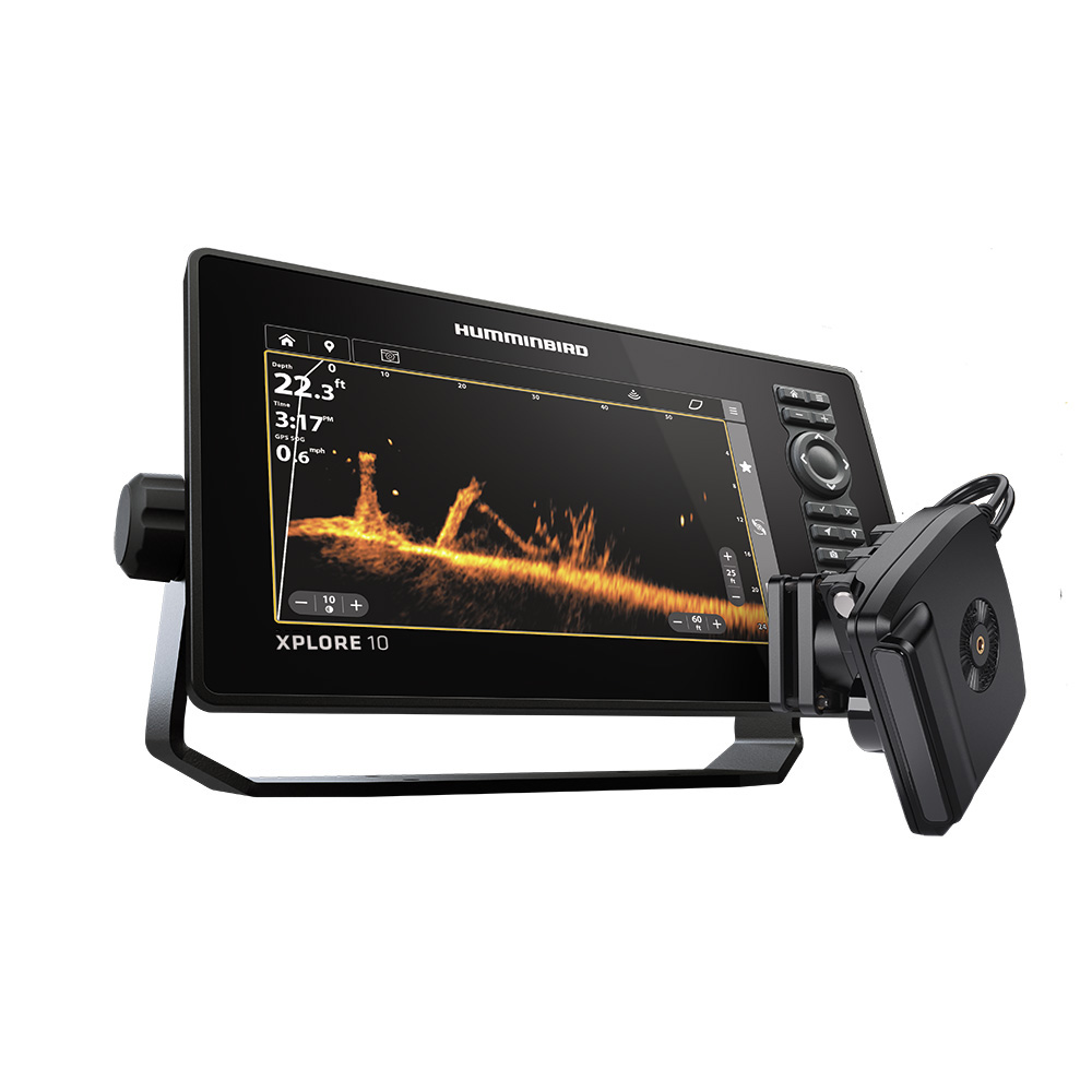 Marine sonar device with depth and fish display.