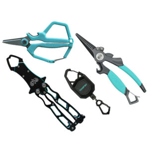 Toadfish fishing tools set with pliers and cutters.