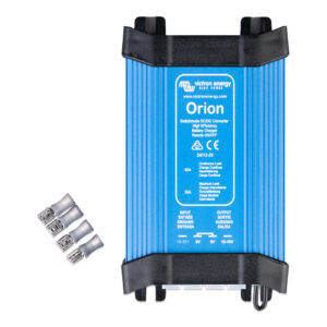 Blue Orion DC-DC converter with connectors.