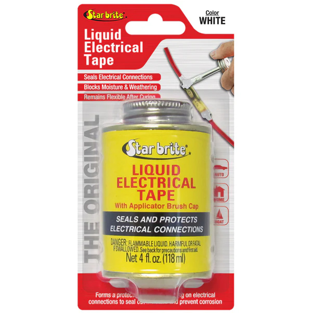Star brite liquid electrical tape packaging, white.