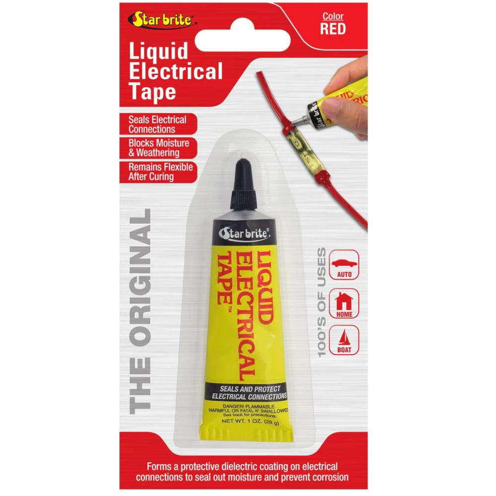 Star brite Liquid Electrical Tape package, red color.