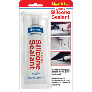 Marine silicone sealant for sealing boats.