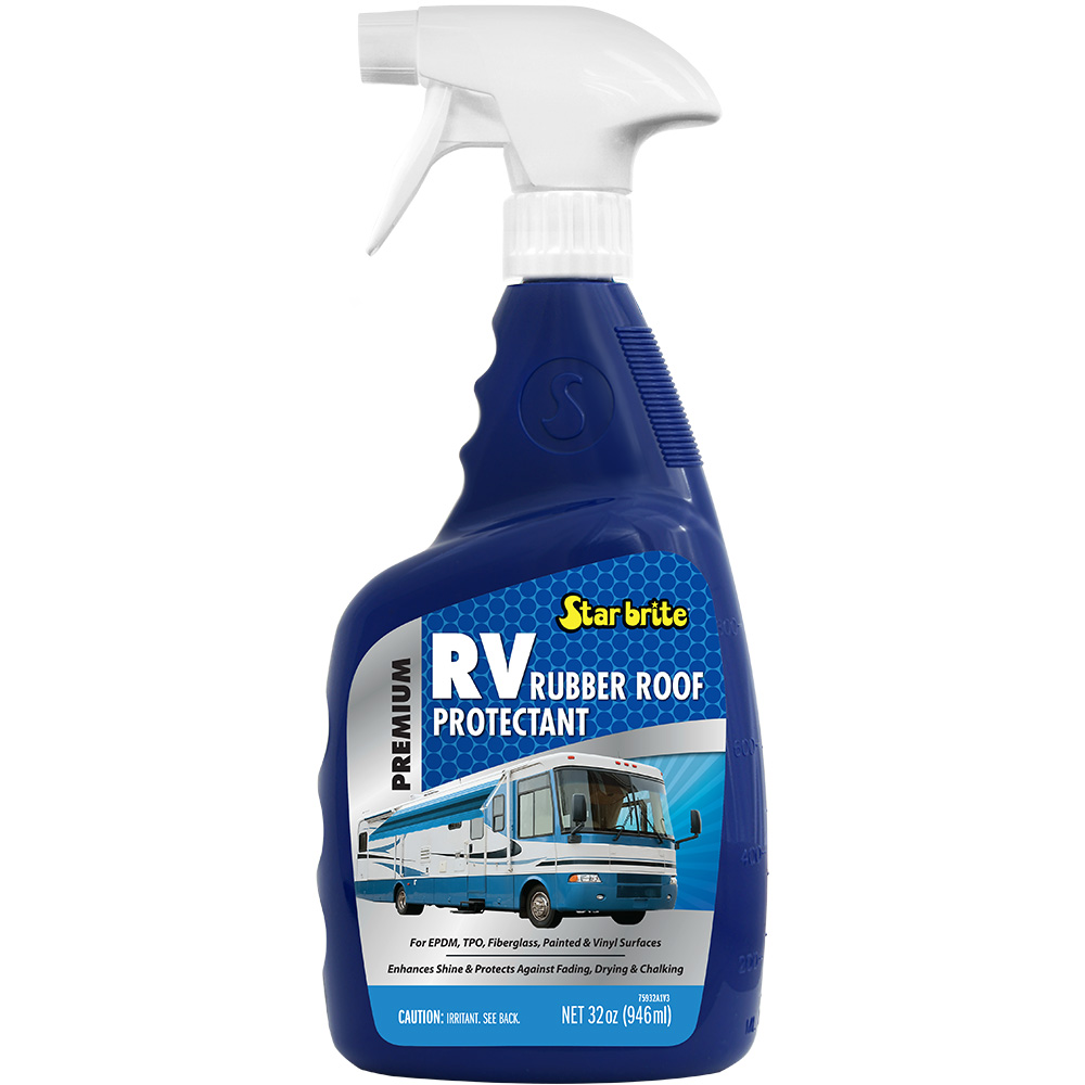 Star Brite RV rubber roof protectant spray bottle.