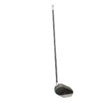 Adjustable golf club with black and silver design.