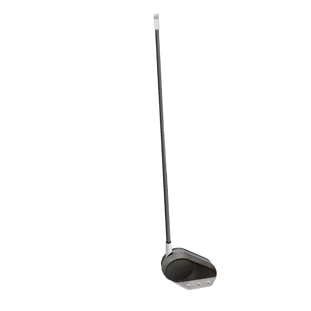 Adjustable golf club with black and silver design.