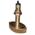 Brass through-hull transducer for marine applications