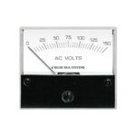 Analog voltmeter displaying AC voltage.