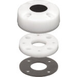 Layered white and black plastic component