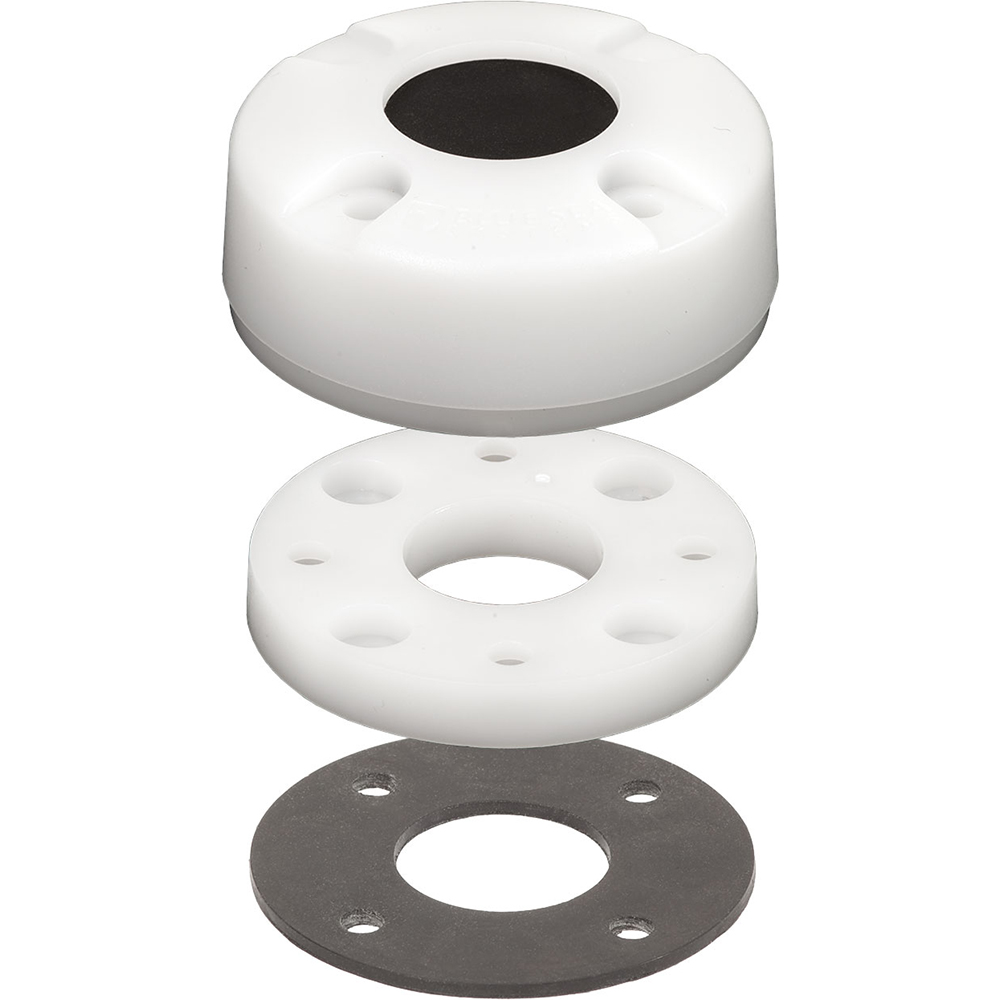 Layered white and black plastic component