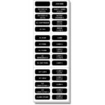 Label sheet for electrical outlets and systems.