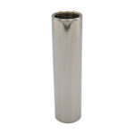 Stainless steel pipe nipple for plumbing applications.