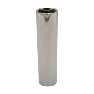 Stainless steel pipe nipple for plumbing applications.