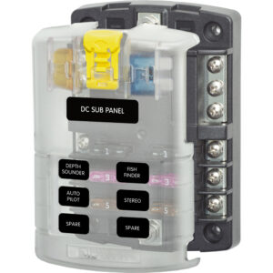 DC sub panel with labeled fuse slots.