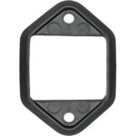 Black rectangular rubber seal with two holes