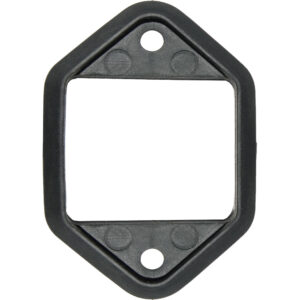 Black rectangular rubber seal with two holes