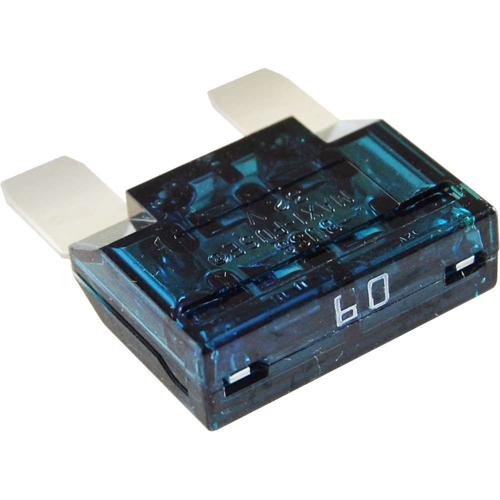 Blue automotive fuse, 60 amperes.
