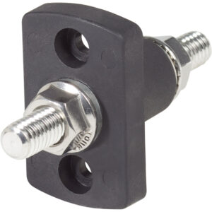 Heavy-duty black plastic threaded mount block