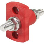 Red electrical battery terminal connector bolt