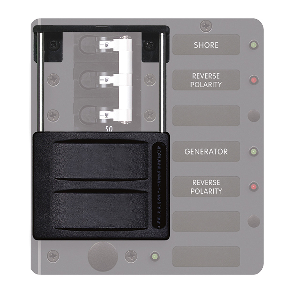 Electrical panel with circuit breakers and indicators