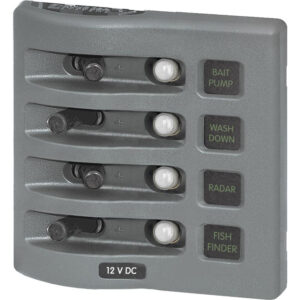 Gray switch panel for boat equipment control