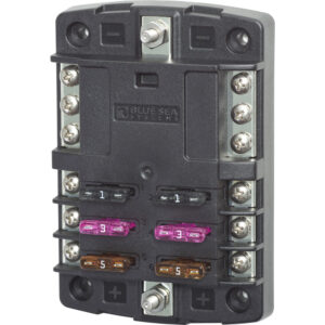Blue Sea Systems 6-circuit fuse block with fuses