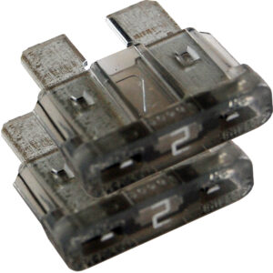 Close-up of two clear automotive fuses.