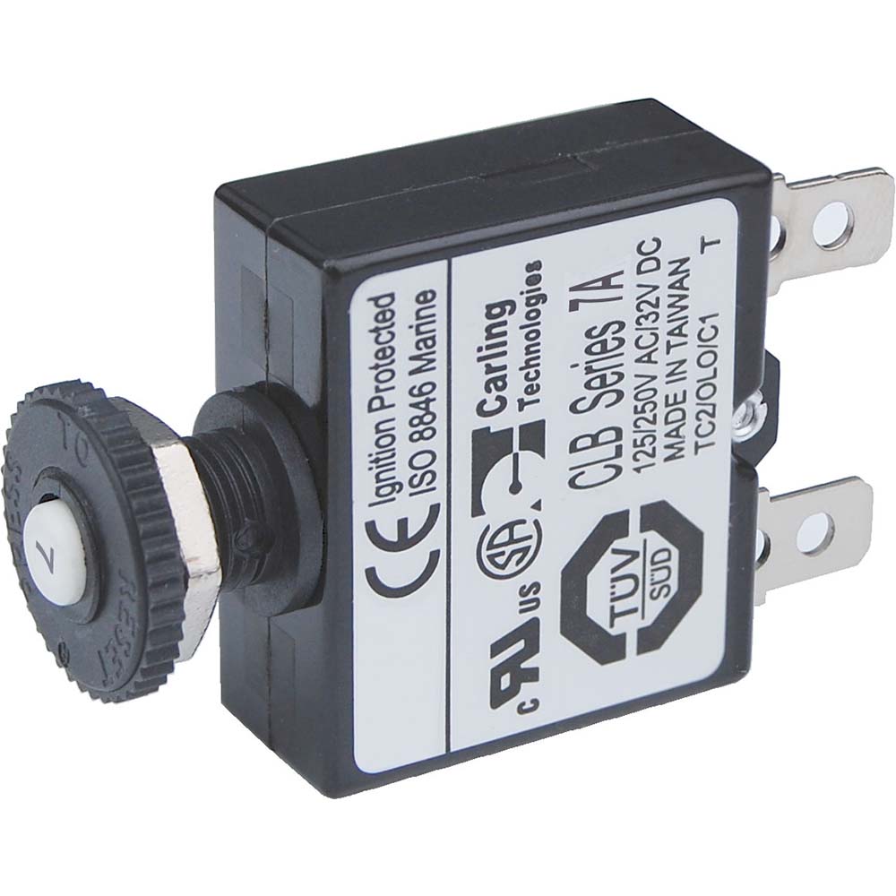 Carling Technologies circuit breaker with labels and certifications