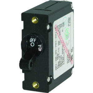 40A circuit breaker, black, side view