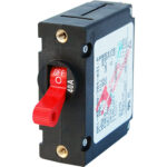 Red handle circuit breaker, 40A, labeled OFF
