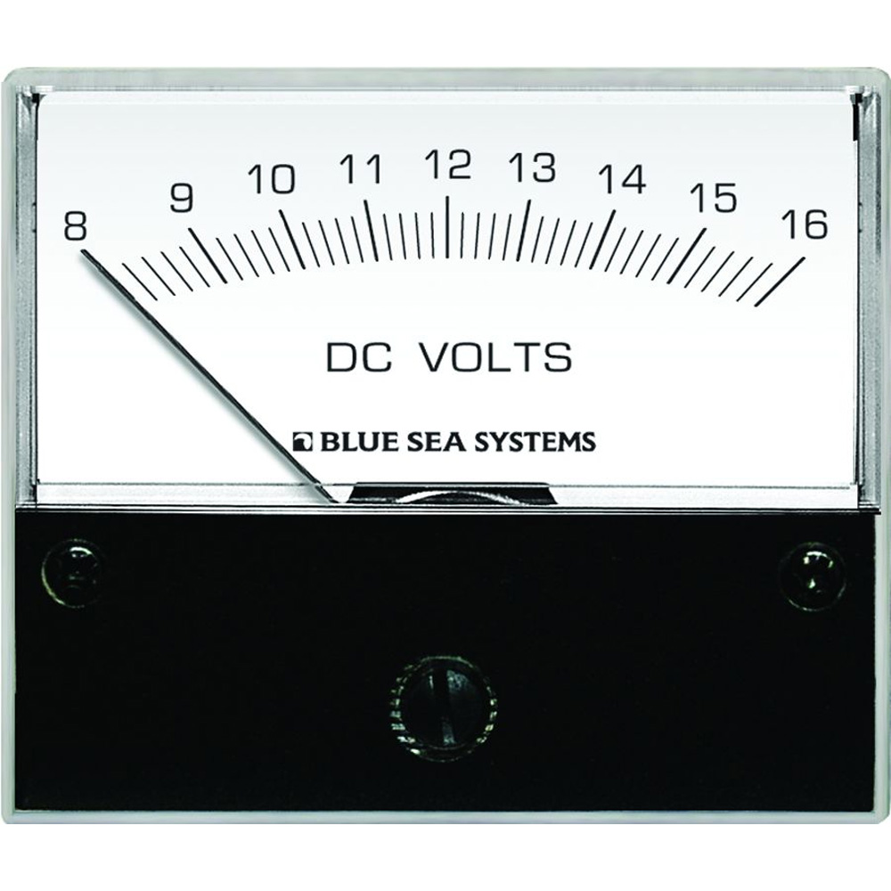 Analog DC voltmeter gauge at 8 volts.