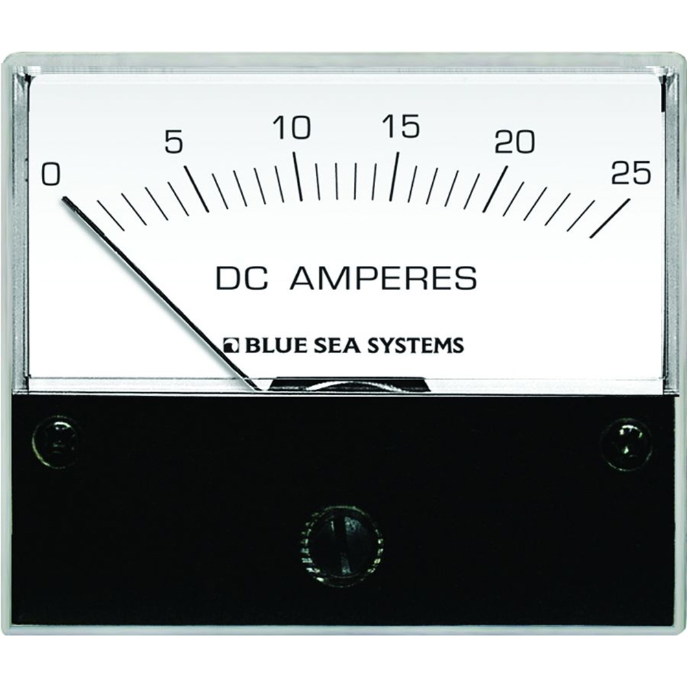DC ammeter gauge showing zero amperes.