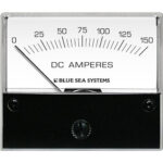 DC ammeter showing zero amperes.