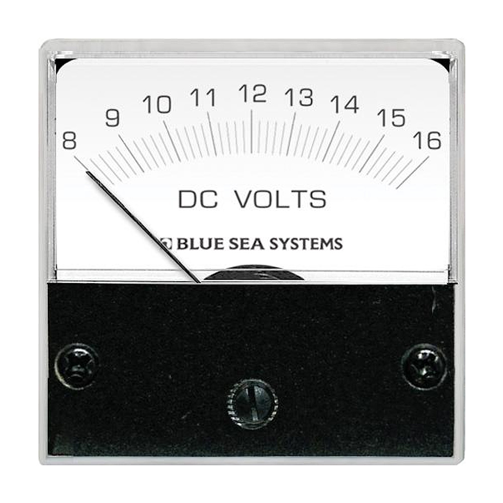 Analog DC voltmeter displaying voltage measurement
