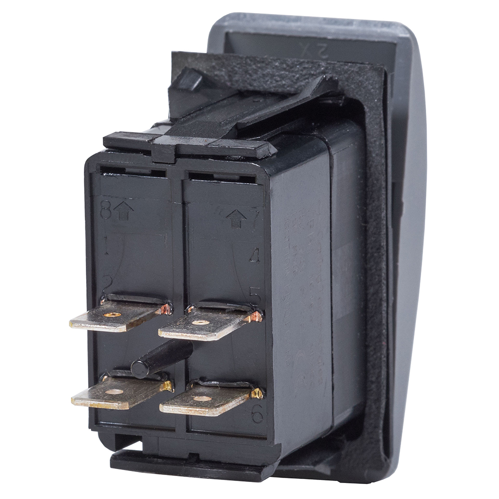 Back view of toggle switch terminals