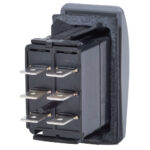 Black six-terminal electrical switch component