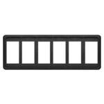 Black six-slot electrical outlet frame
