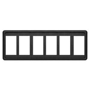 Black six-slot electrical outlet frame