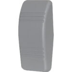 Gray wall-mounted switch with horizontal lines.
