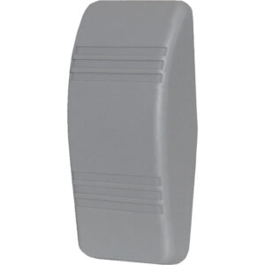 Gray wall-mounted switch with horizontal lines.