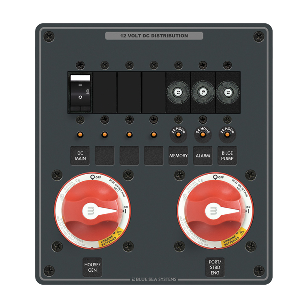 12 volt DC distribution panel controls