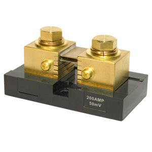 200 AMP electrical shunt, gold-plated.
