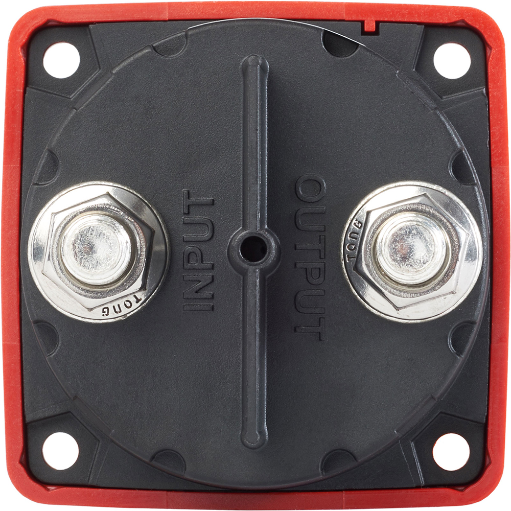 Electrical input-output terminal with red casing