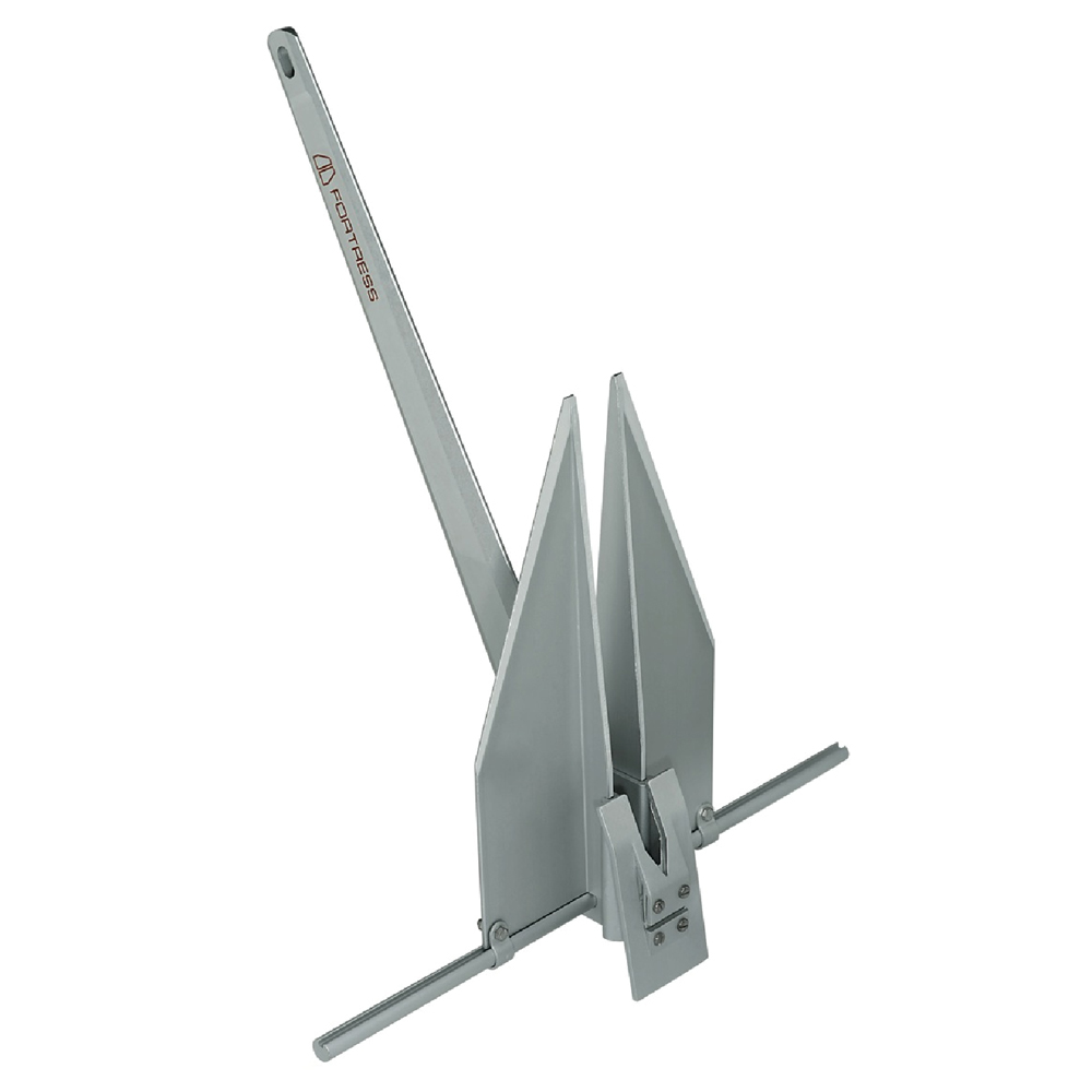 Fortress anchor for boats in silver finish.