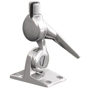 Chrome metal hinge mount for antennas.