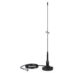 Mobile radio antenna with cable and connector